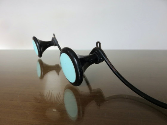 Image 1 of Porte manteau mural, 3 patères en bakélite, 50's 60's