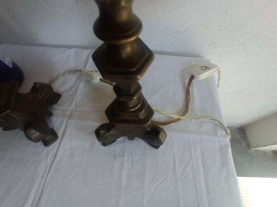 Lamps - Bronze - Transformed Candelabras – Table lamps, Textile (photo 14 of 38)