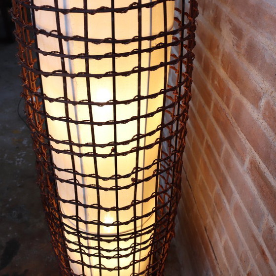 Image 1 of lampada da terra vintage lampada da terra in vimini tessuto Japandi