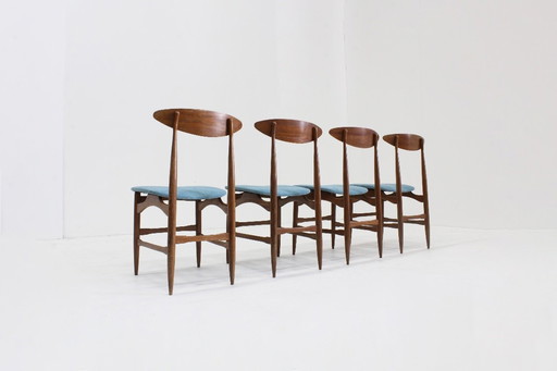 Sillas de comedor italianas vintage de mediados de siglo, década de 1960, juego de 4
