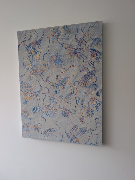 Birds in Blue – Paintings & Drawings, Canvas (photo 3 of 5)