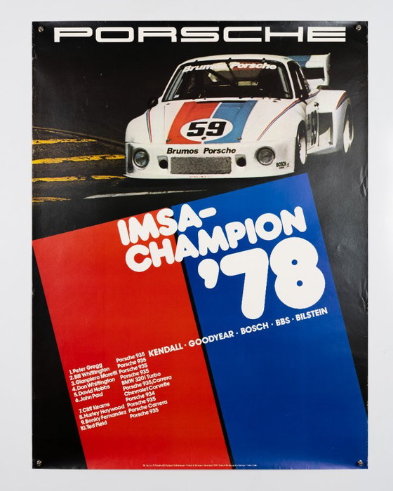 Porsche IMSA-Champion '78 – Poster originale Porsche vintage di Werbeagentur Strenger – Vintage Motorsport – (photo 3 of 8)