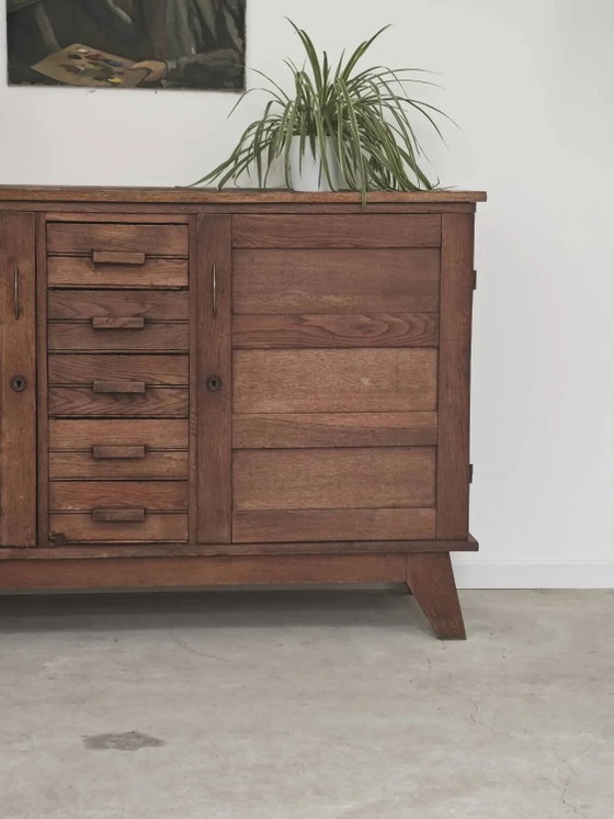 Buffet en chêne de René Gabriel, période de reconstruction 1950. – Armoires de rangement, Wood, Design (photo 26 of 30)