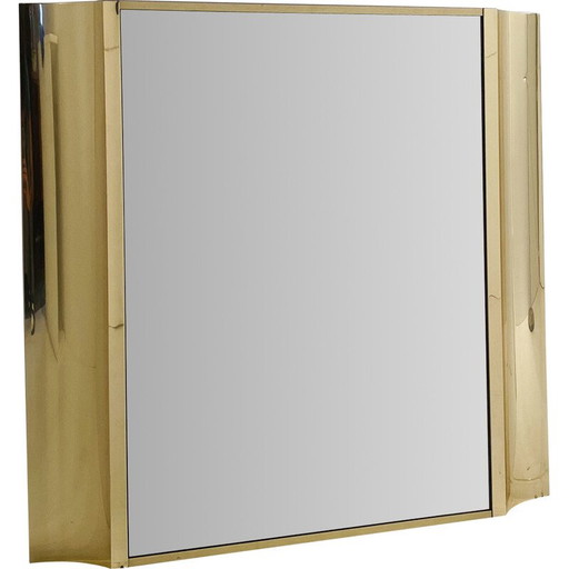 1x Espejo de pared dorado estilo Regencia italiana, década de 1970