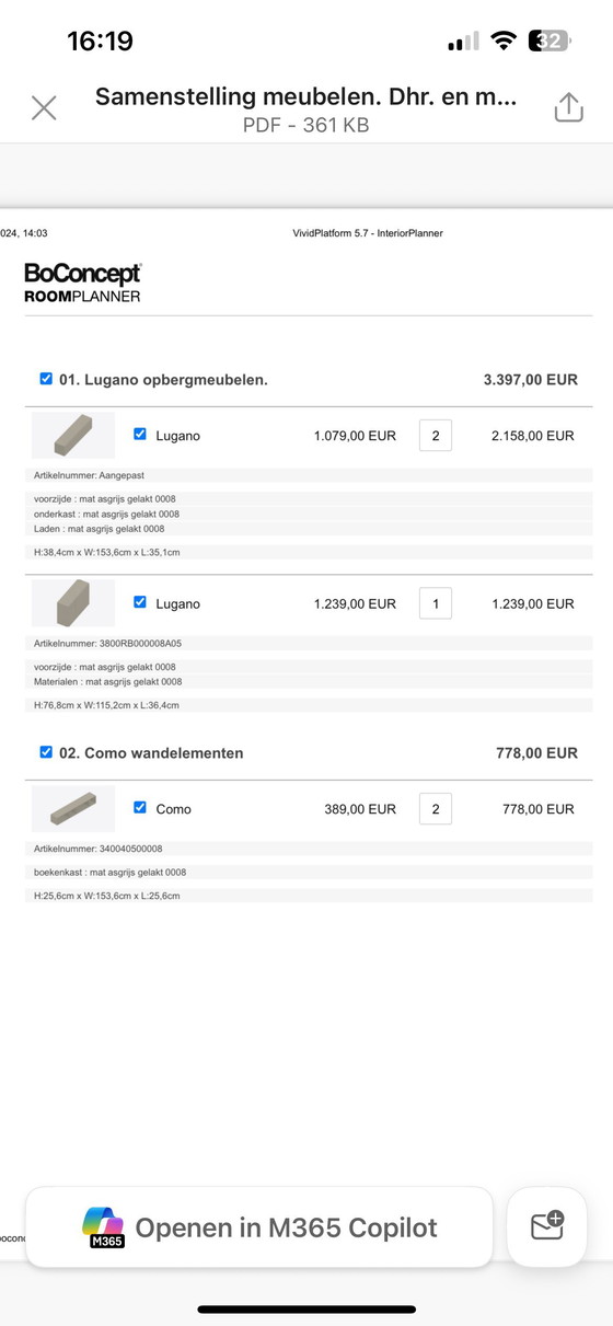 Image 1 of Boconcept wandmeubel zgan