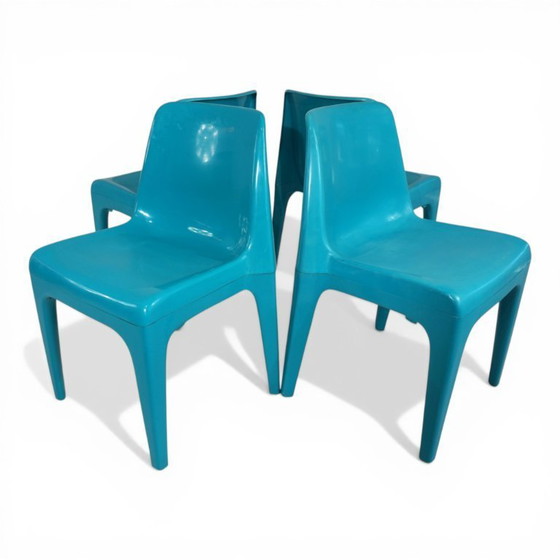 Image 1 of Set van 4 Schröder & Henzelmann Space Age eetkamerstoelen, 1970
