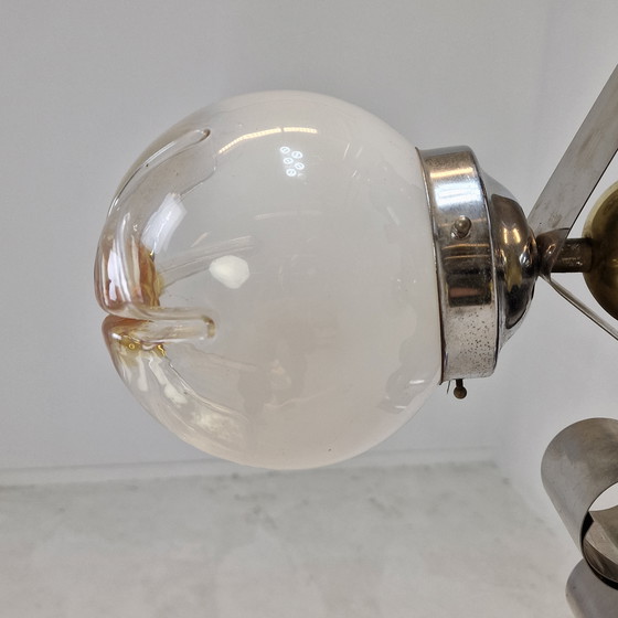 Image 1 of Vintage Mazzega Murano Hanglamp met 3 Glazen Bollen, Italië, circa 1970