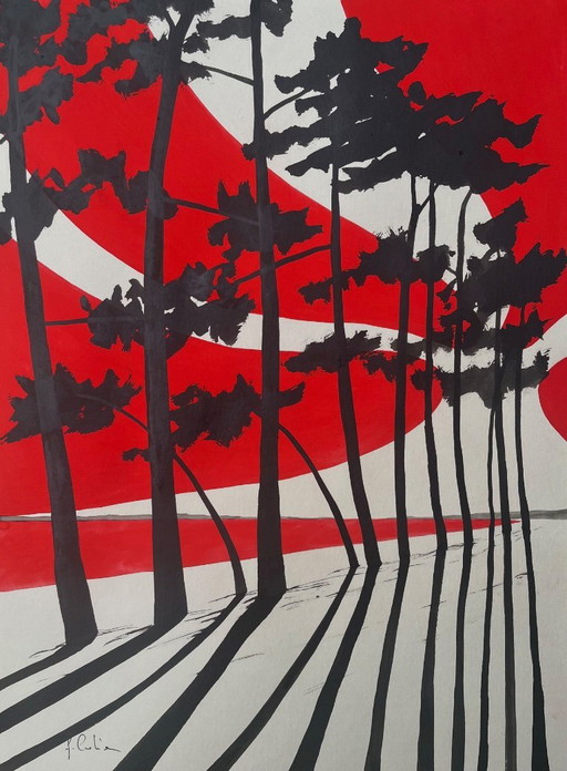 Gouache et Encre de Chine sur papier naturel Format 30x40cm.