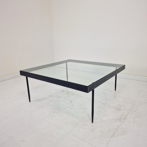 Janni Van Pelt "G4A" salontafel van staal en glas, Nederland 1958