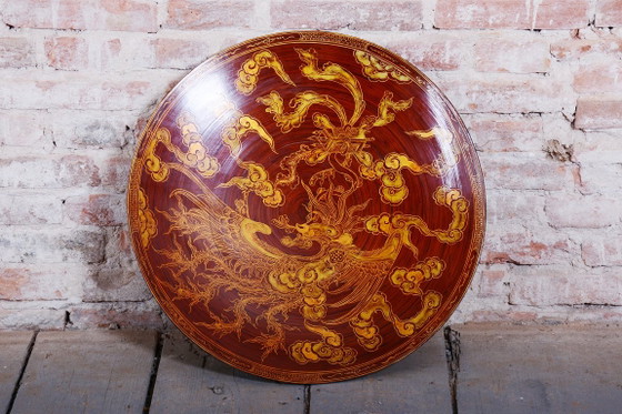Original Asiatischer Teller, Lackiertes Holz, Gut Erhaltener Zustand, China, 1920er Jahre – Dekorative Objekte (photo 2 of 7)