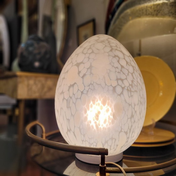 Image 1 of Tischlampe "Ei", Glas, La Verrerie de Vianne, Mitte des Jahrhunderts, 70er Jahre - Frankreich