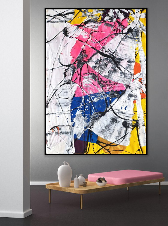 Jürgen Angeler - El bailarín rosa - XXL – Pinturas y dibujos, Canvas (photo 3 of 23)