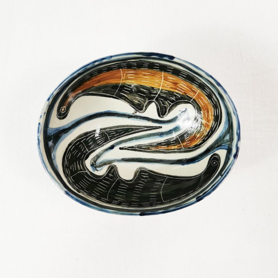 Ceramic bowl with an organic motif, Czechoslovakia, 1970s. (photo 2 of 7)