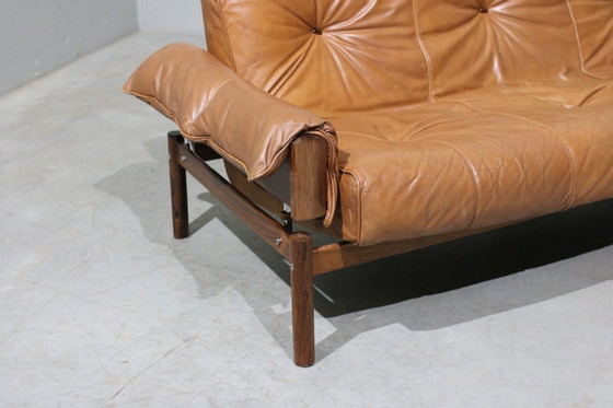 Image 1 of MP13 Sofa aus Leder und Palisanderholz von Percival Lafer, 1970er Jahre
