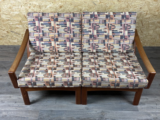 Image 1 of 60s 70s teak couch sofa 2-seater by Glostrup Møbelfabrik Denmark Design