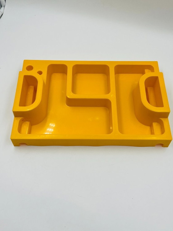 Image 1 of Gelber Schreibtisch-Organizer im Space-Age-Stil der 1970er Jahre