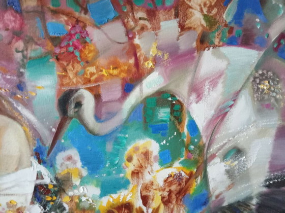 Peinture à l'Huile Originale Abstraite Figurative Fille Nature Été Indien – Peintures et dessins, Canvas (photo 5 of 8)