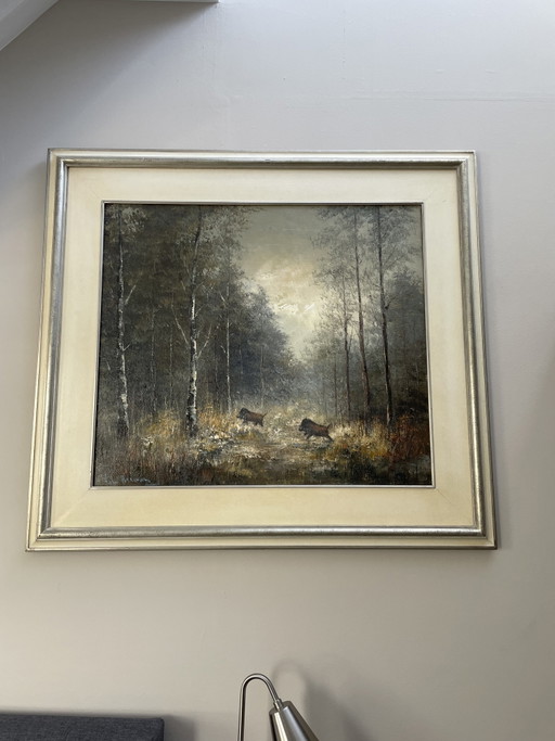 Gemälde mit breitem Rahmen