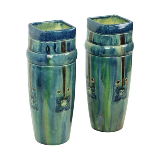 Image 1 of Art Nouveau Vases Flemish Pottery