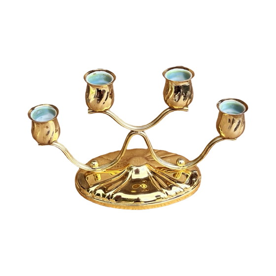 Image 1 of Four-light, gold-plated table candlestick, Germany, 1940s.