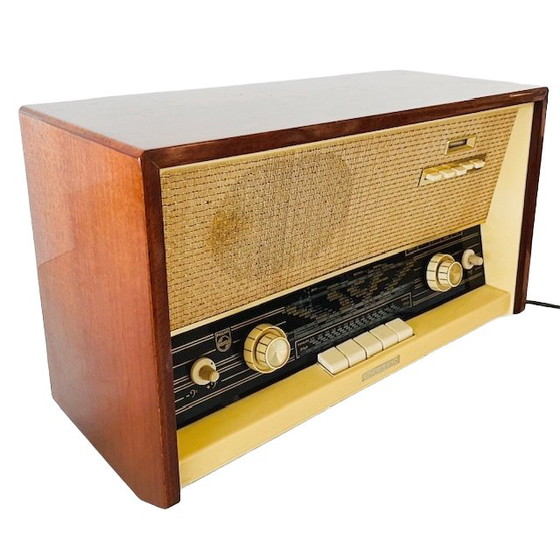 Image 1 of Radio a valvole vintage Philips B5X22A in teak e bachelite, anni '60