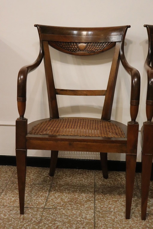 Fauteuils anciens, ensemble de 2, fin du 18e siècle