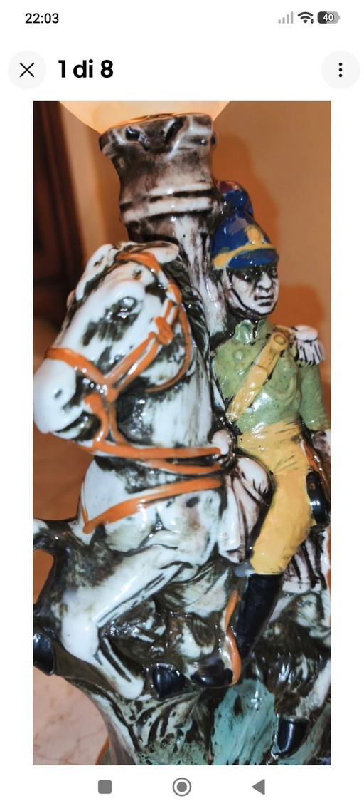 Official Biscuit Porcelain Horse Table Lamp – tafellampen, Glass (photo 2 of 9)