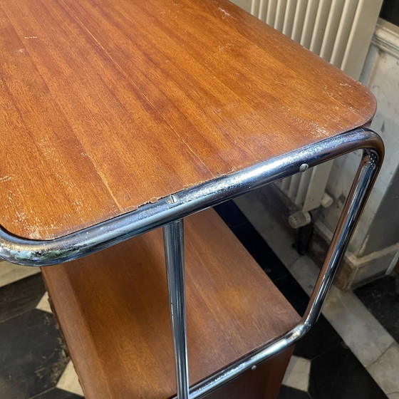 Modernistisch Art Deco Bauhaus Dressoir van Buisstaal & Hout, 1930 – Glass (photo 7 of 16)