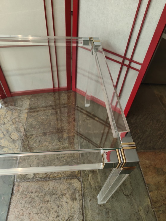 Image 1 of Quadratischer Salontisch aus Acrylplexiglas mit Glasplatte