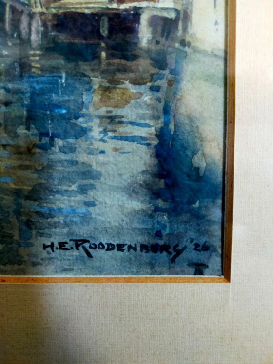 Image 1 of Watercolor from 1926 of Zutphen by H.E. Roodenburg (heirloom)