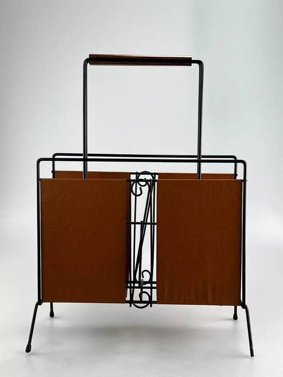 Image 1 of 60's 70's Porte-revues Métal Teck Mid Century Design