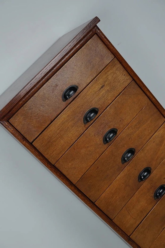 Image 1 of Armario de farmacia/archivador antiguo holandés de madera de álamo, años 50