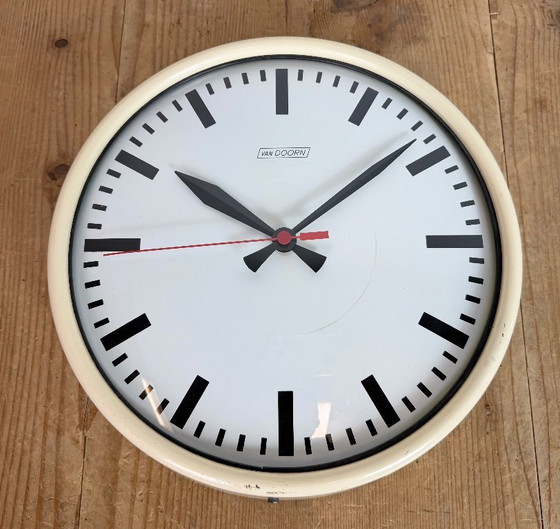 Image 1 of Vintage Beige School Wall Clock from Van Doorn, 1960s