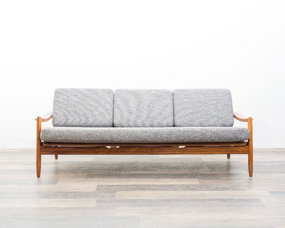 Image 1 of 60s daybed/sofa in teak, newly upholstered.