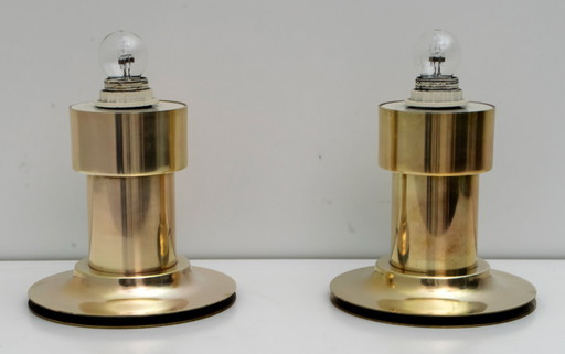 Pair of Mid-century Modern Italian Brass Table Lamps, 1960s