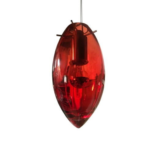 Lámpara colgante vintage • Goccia Di Sangue • Vidrio artesanal • Murano • 1980