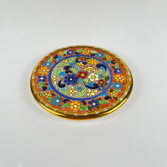 Decorative ceramic plate by Artecer, Cuerda Seca, Seville, 1980s-90s – Wall decoration (photo 3 of 7)