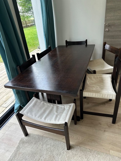9pc Brutalist Scandinavian Dining Room Set – Attributed to Westnofa / Norway, 1970s