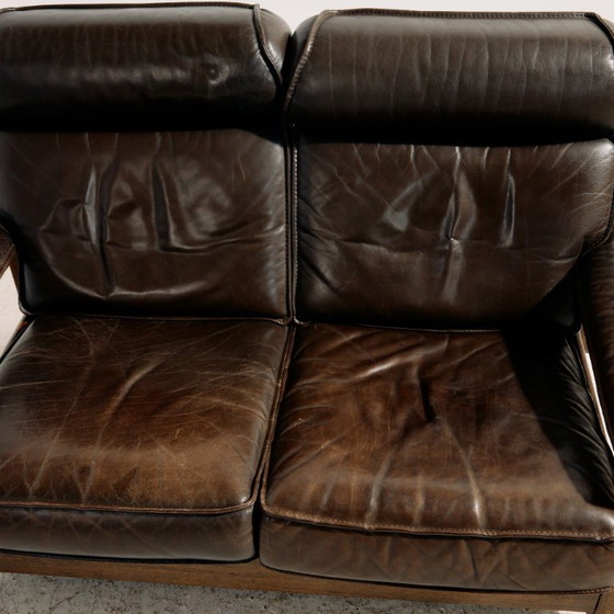 Image 1 of MK10591 Modell 757 Ledersofa-Set von Harry de Groot für Leolux, 3-teilig