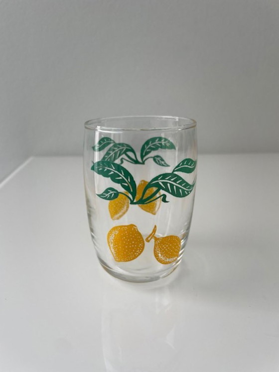 Image 1 of 6x Retro lemonade glasses with citrus fruit decorations
