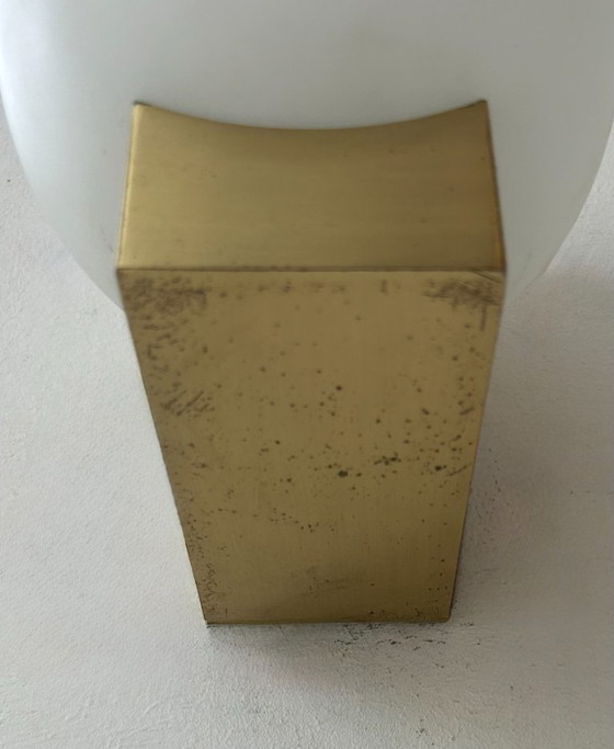 Image 1 of Applique vintage, ottone e vetro opalino, Francia, 1970