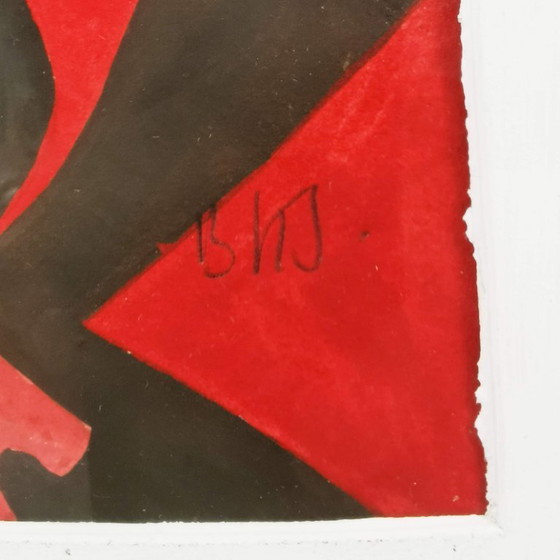 Image 1 of Dipinto surrealista di Bent Karl Jacobsen, Danimarca, anni '70.