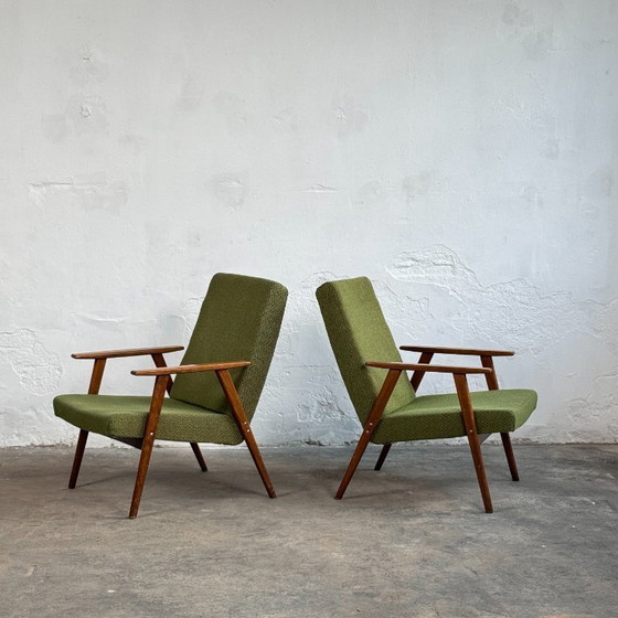 Image 1 of Pair of Mid-Century Green Armchairs by Tatra Nábytok, 1960s