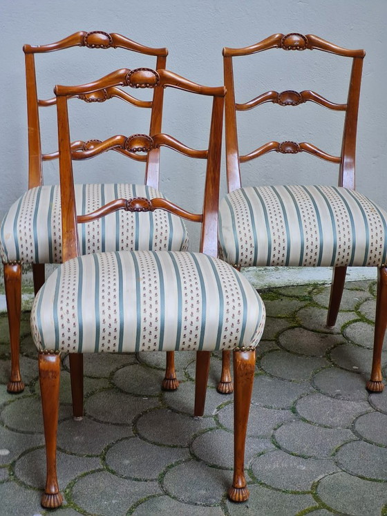Set of 6 Vintage Chippendale Revival Style Chairs – Dining chairs, Wood (photo 7 of 10)
