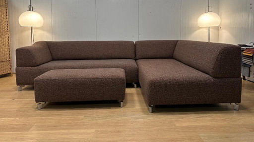 NOUVEAU Canapé d'angle Leolux Faya Lobi Ploegwol + pouf