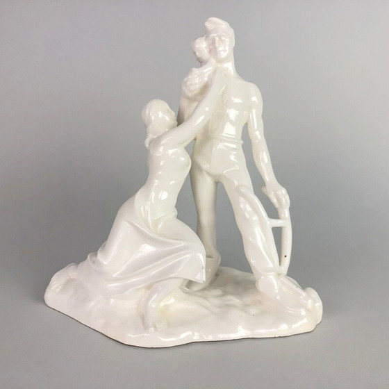 Image 1 of Vintage glazed ceramic sculpture by Emil Hlavica, 1930