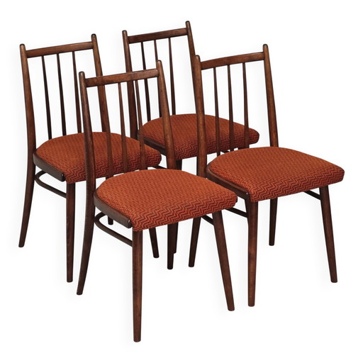 Juego de 4 sillas de comedor TON Bystrice Antonin Suman tela naranja