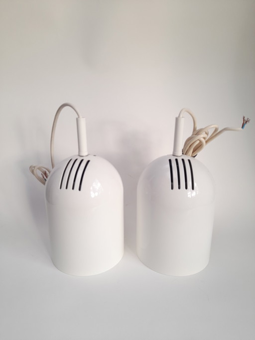 2 suspensions danoises blanches 80s