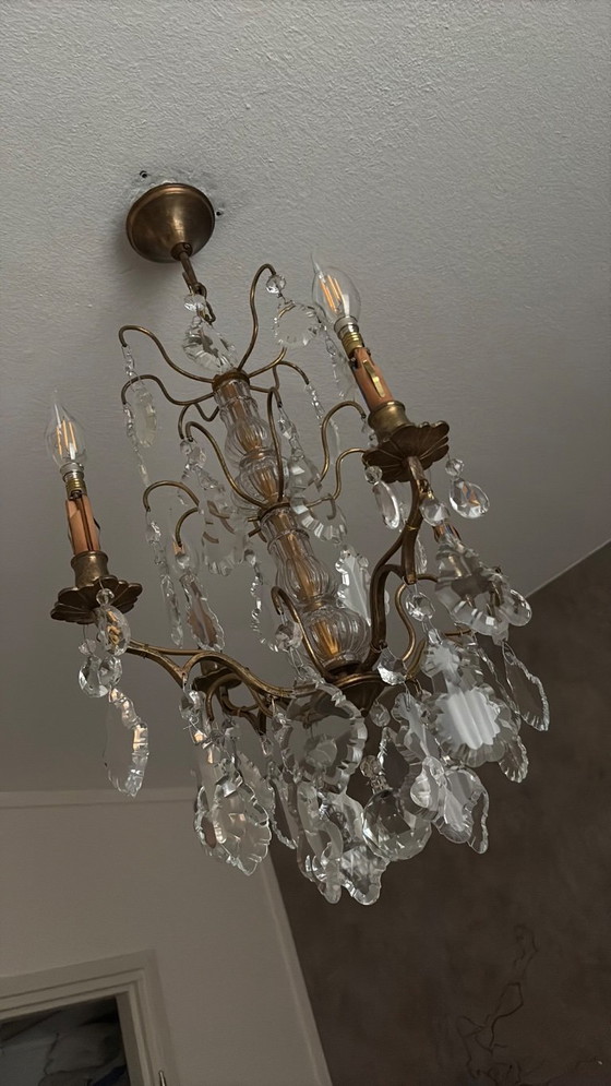 Lampadario antico in cristallo – Illuminazione, Ottone (photo 2 of 10)