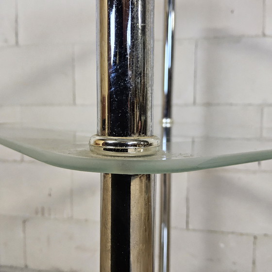 Image 1 of Set di scaffali/armadietti da bagno in vetro retrò (anni '80/'90) a 3 livelli